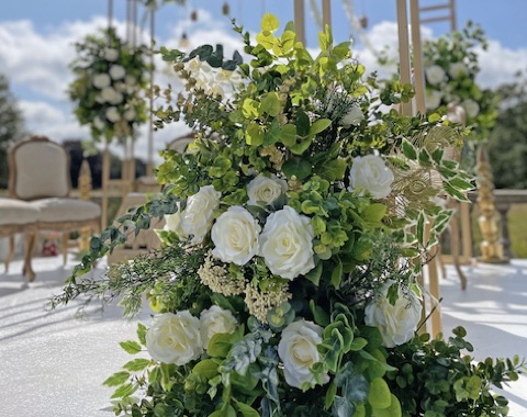 Green and Ivory Wedding Flowers