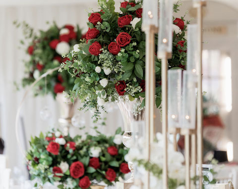 Luxury Wedding Centrepiece Red Bouquet